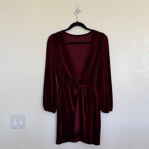 SHEIN Burgundy Velvet Dress